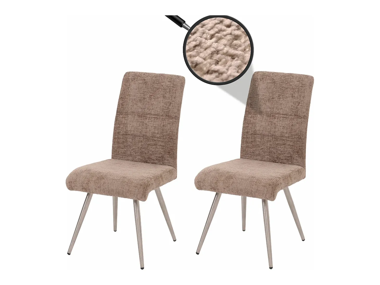 Silla de comedor MCW-G55 (set de 2), marrón