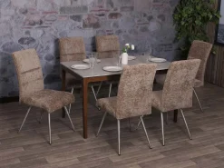 Silla de comedor MCW-G55 (set de 2), marrón