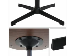 Silla de comedor MCW-H46, aspecto nogal, tela gris oscuro
