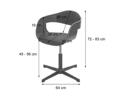 Silla de comedor MCW-H46, aspecto nogal, tela gris oscuro