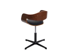 Silla de comedor MCW-H46, aspecto nogal, tela gris oscuro