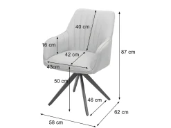 Silla de comedor MCW-H73, gris oscuro