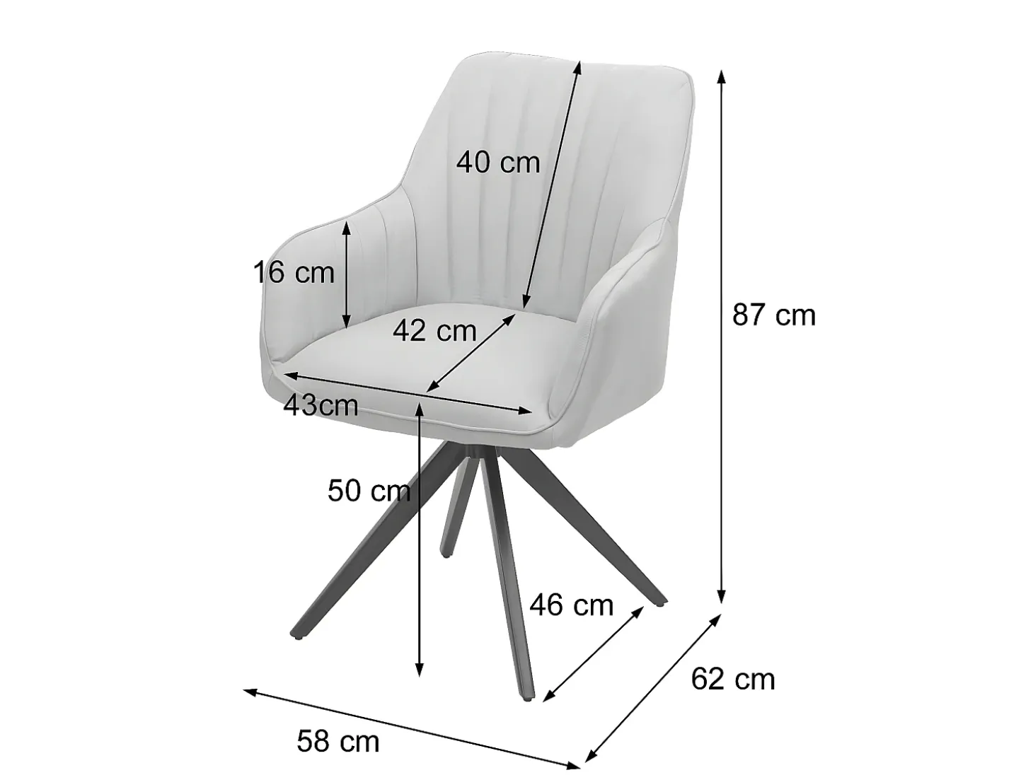Silla de comedor MCW-H73, gris oscuro