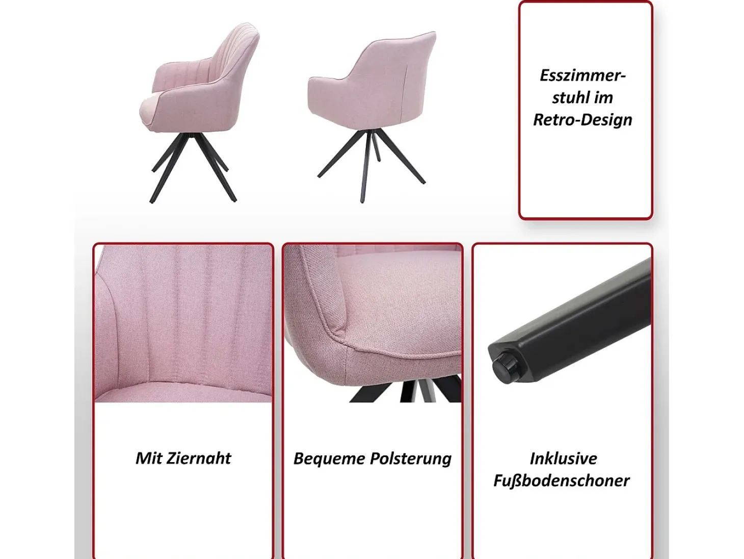 Silla de comedor MCW-H73, gris oscuro