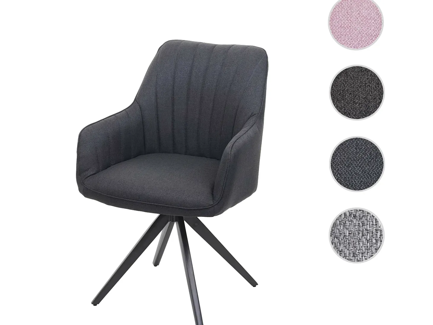 Silla de comedor MCW-H73, gris oscuro