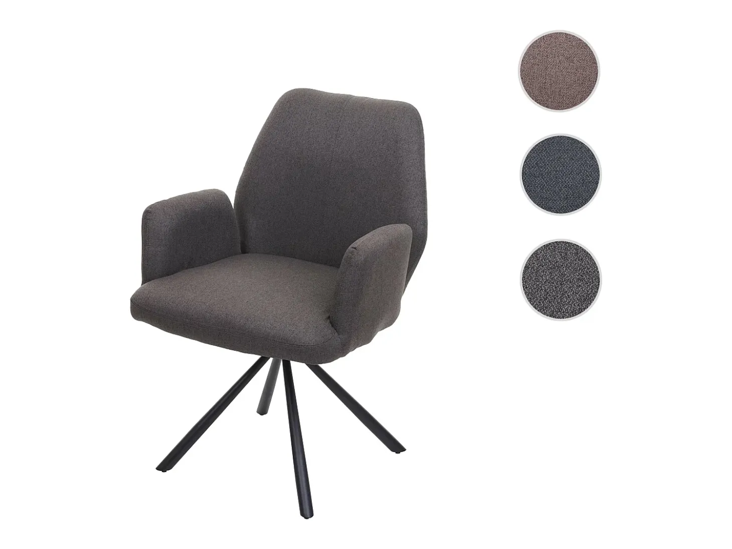 Silla de comedor MCW-H71, gris-marrón