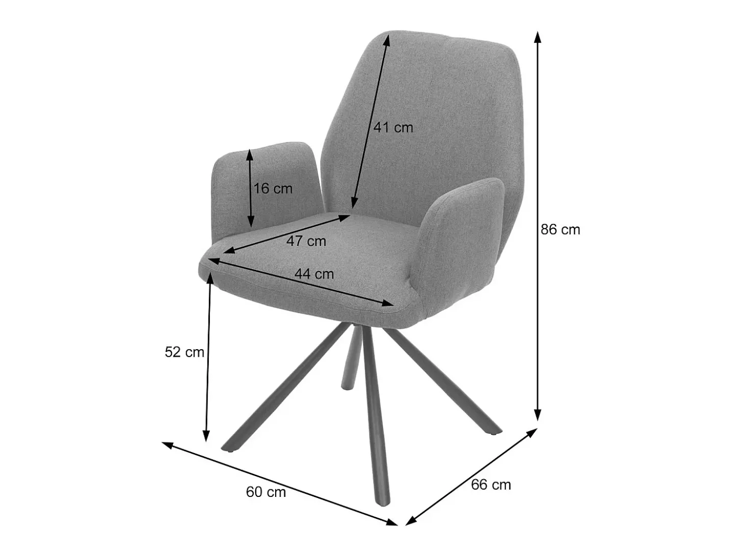 Silla de comedor MCW-H71, gris-marrón