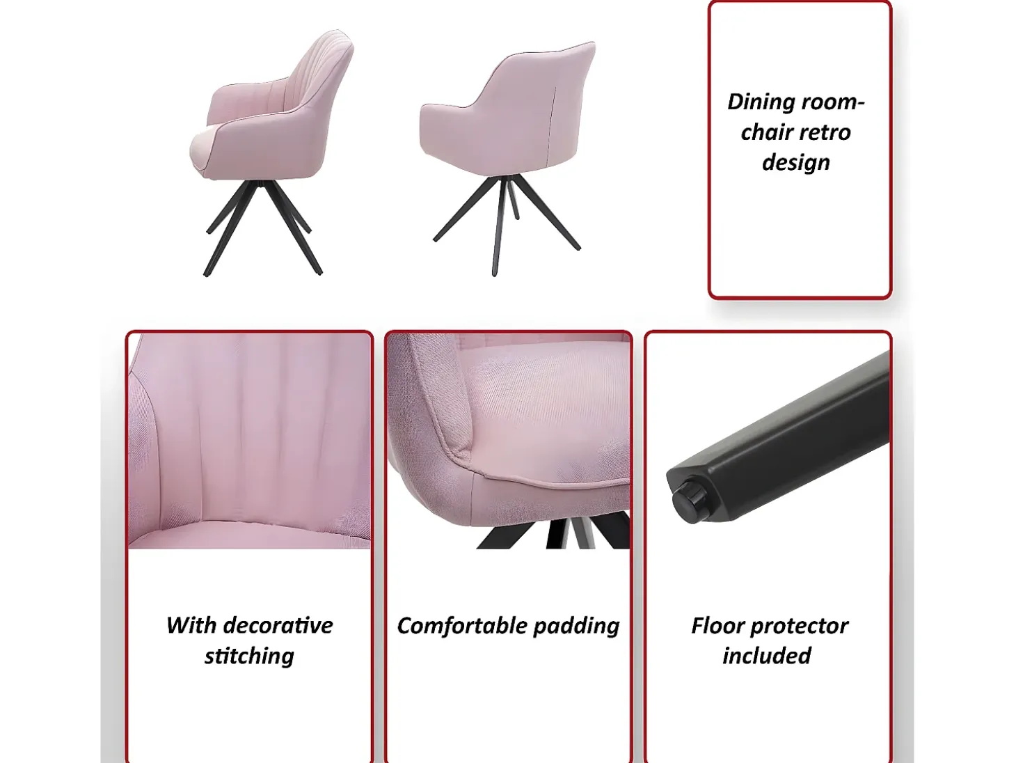 Silla de comedor MCW-H73, gris-marrón