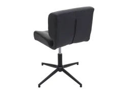 Silla de comedor MCW-H42, piel sintética vintage gris oscuro, base negra
