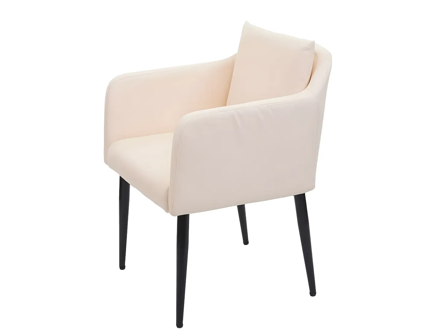 Silla de comedor MCW-H93, polipiel crema-beige