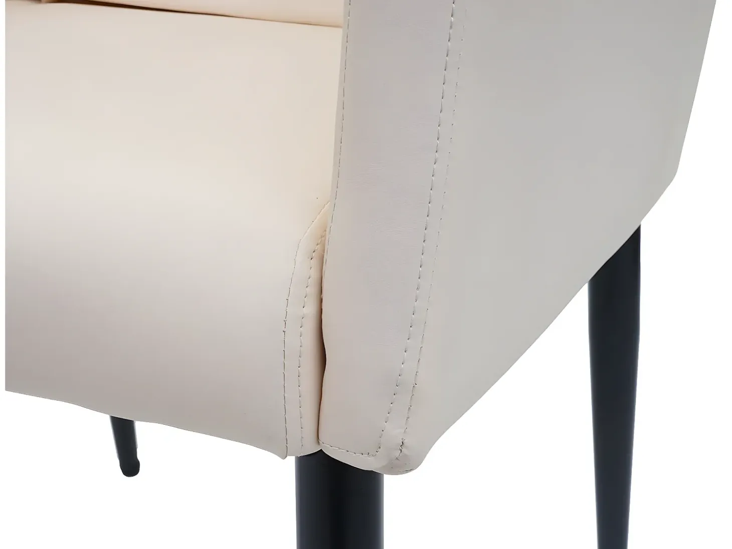 Silla de comedor MCW-H93, polipiel crema-beige