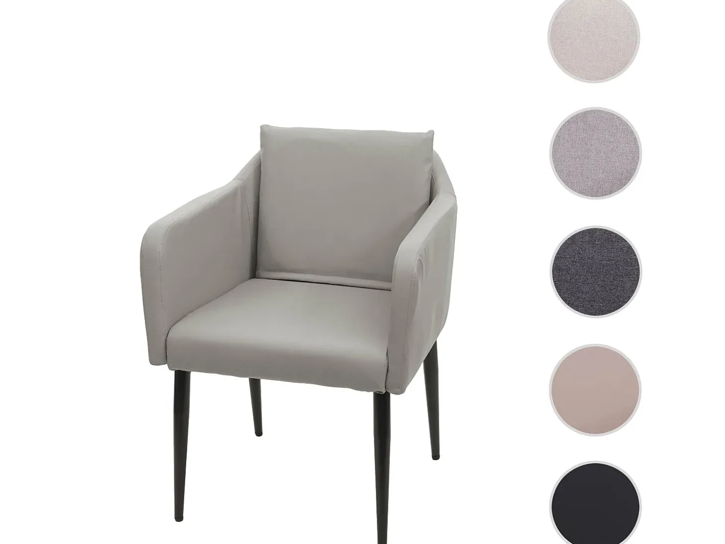 Silla de comedor MCW-H93, polipiel gris topo