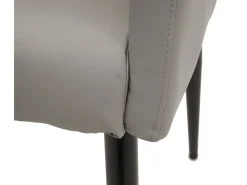Silla de comedor MCW-H93, polipiel gris topo