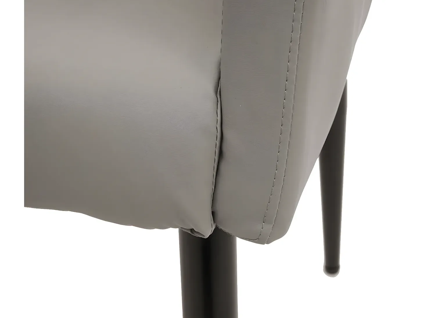 Silla de comedor MCW-H93, polipiel gris topo