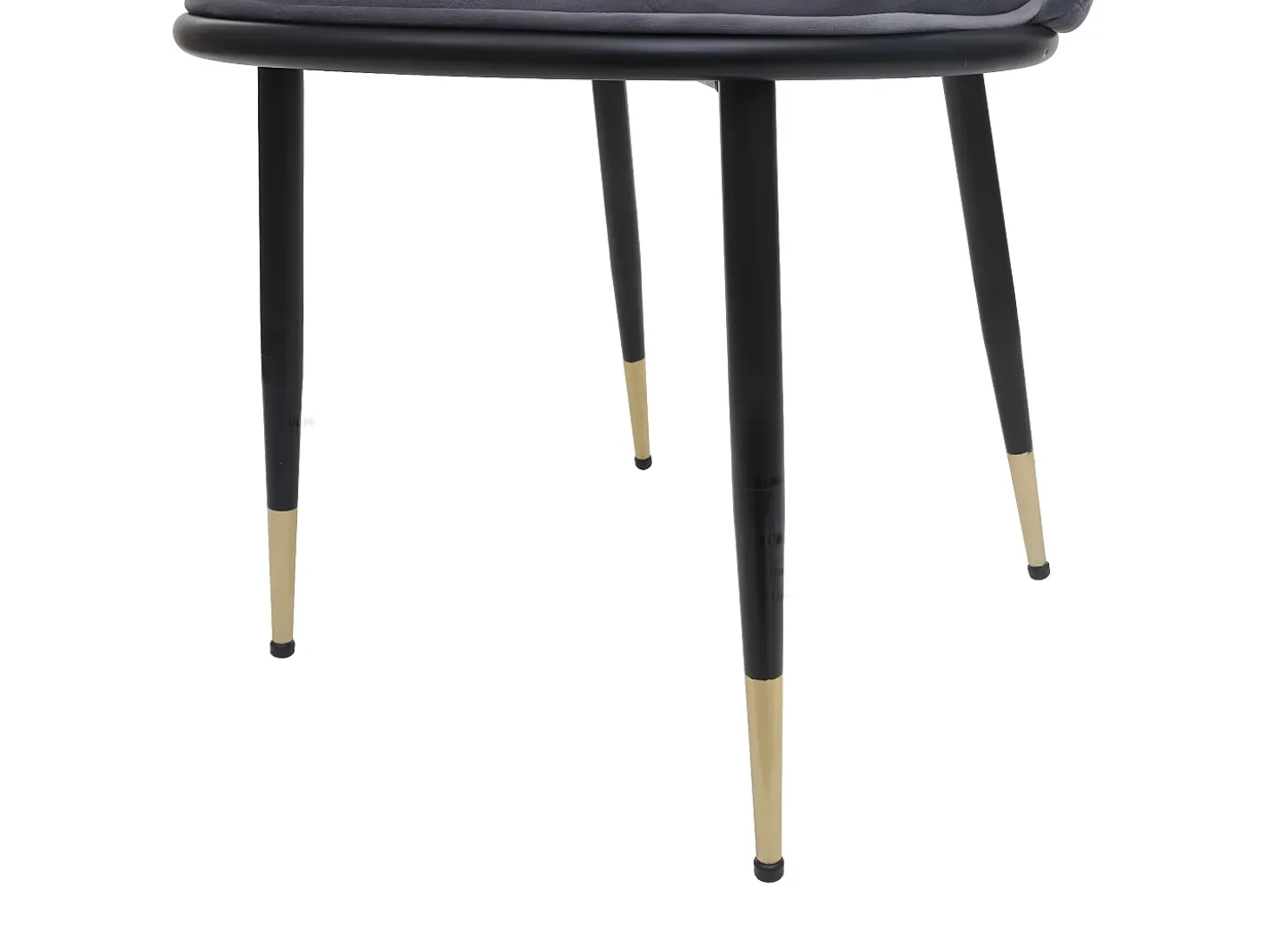 Silla de comedor MCW-H28 (juego de 6), gris, patas negras, terciopelo