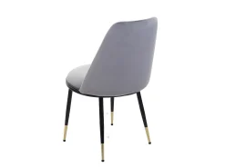 Silla de comedor MCW-H28 (juego de 6), gris, patas negras, terciopelo