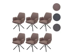 Silla de comedor MCW-H71 (juego de 6), marrón
