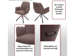 Silla de comedor MCW-H71 (juego de 6), marrón