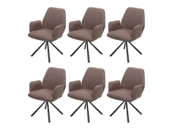 Silla de comedor MCW-H71 (juego de 6), marrón