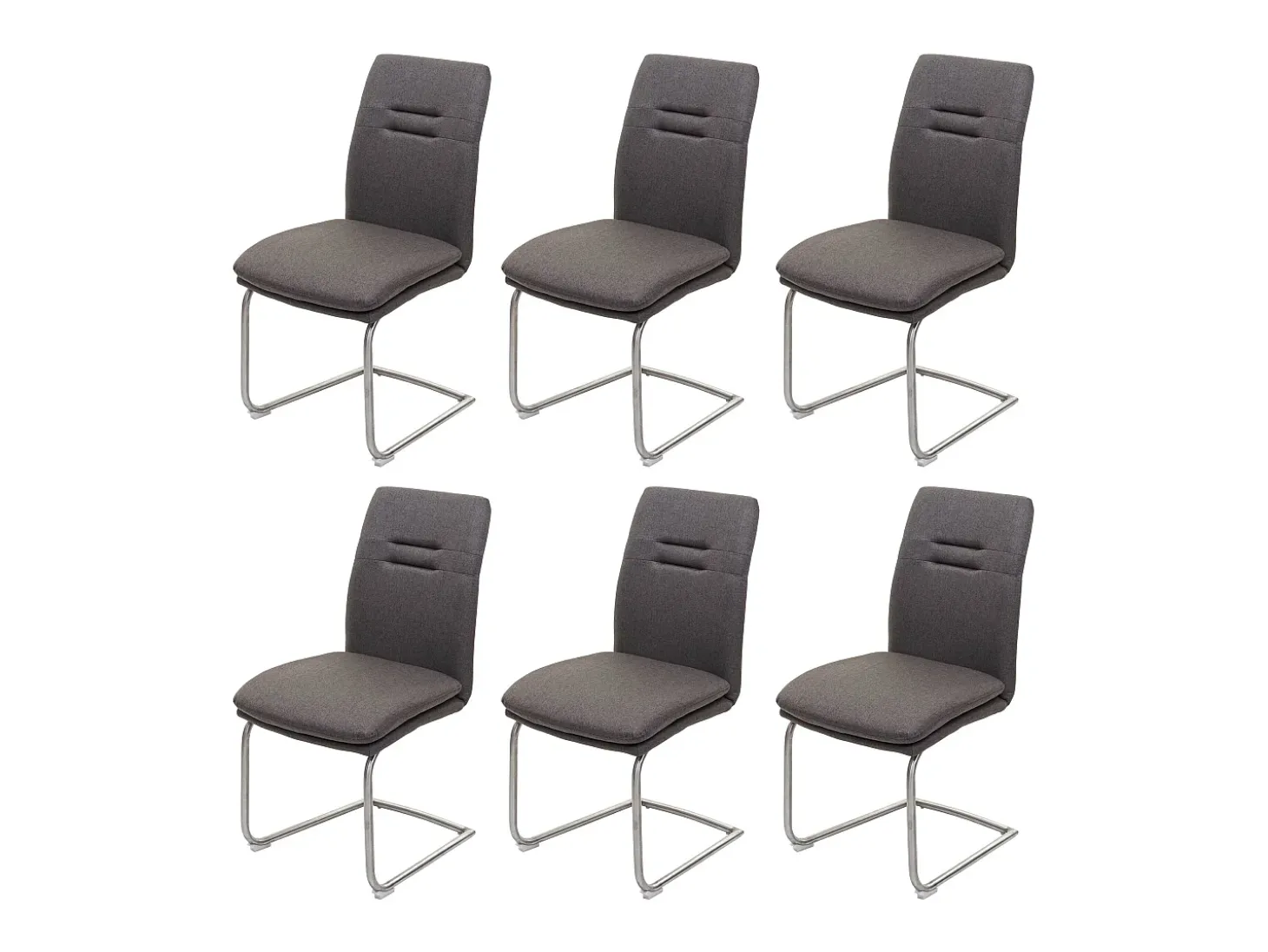 Silla de comedor MCW-H70 (juego de 6), gris-marrón