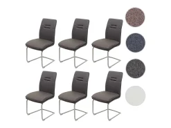 Silla de comedor MCW-H70 (juego de 6), gris-marrón