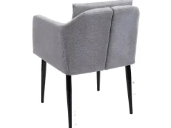 Silla de comedor MCW-H93 (juego de 6), tela/textil gris claro