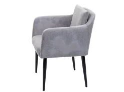 Silla de comedor MCW-H93 (juego de 6), tela/textil gris claro