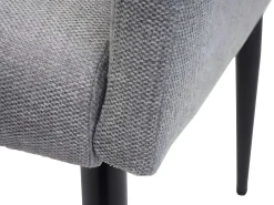 Silla de comedor MCW-H93 (juego de 6), tela/textil gris claro