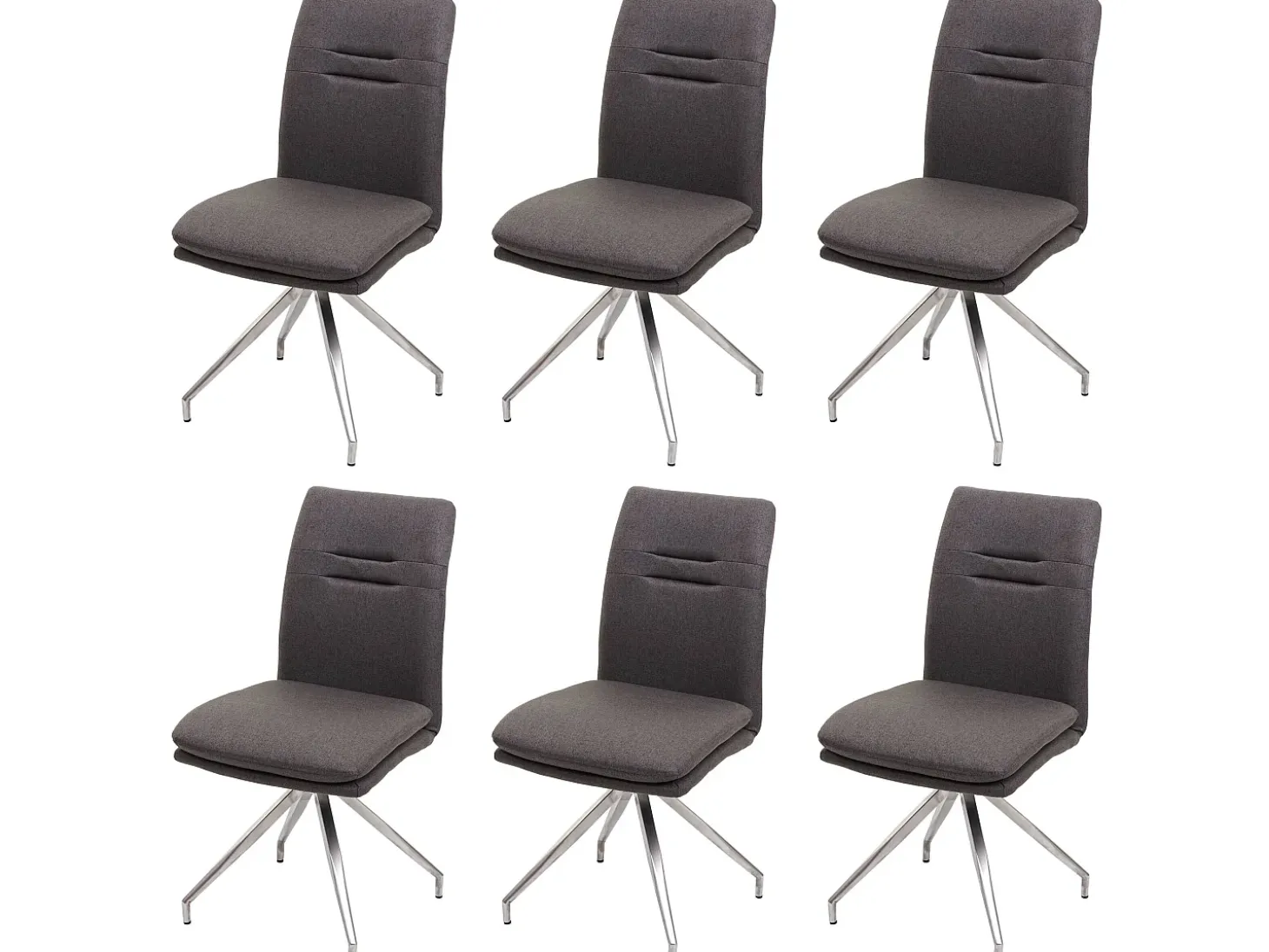 Silla de comedor MCW-H70 (juego de 6), gris-marrón