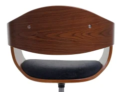 Silla de comedor MCW-H46 (juego de 6), aspecto nogal, tela gris oscuro