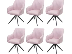 Silla de comedor MCW-H73 (juego de 6), rosa