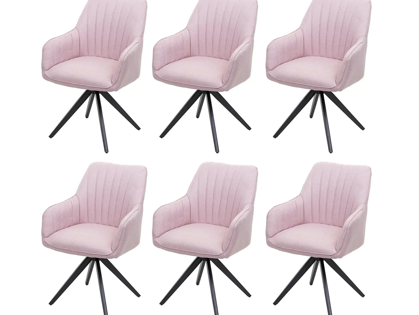 Silla de comedor MCW-H73 (juego de 6), rosa