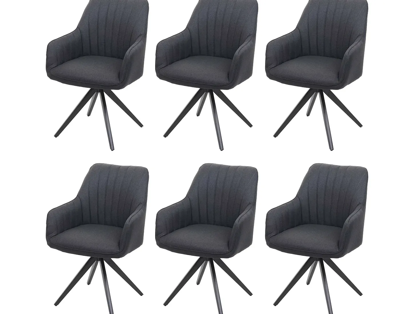 Silla de comedor MCW-H73 (juego de 6), gris oscuro