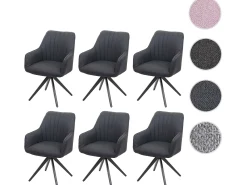 Silla de comedor MCW-H73 (juego de 6), gris oscuro