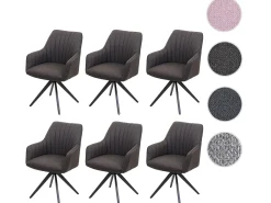 Silla de comedor MCW-H73 (juego de 6), gris-marrón