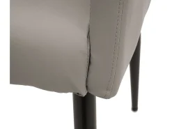 Silla de comedor MCW-H93 (set de 2), polipiel gris topo