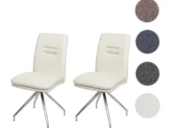 Silla de comedor MCW-H70 (set de 2), crema-beige