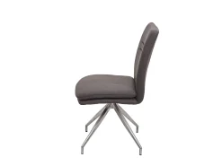 Silla de comedor MCW-H70 (set de 2), gris-marrón