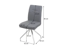 Silla de comedor MCW-H70 (set de 2), gris-marrón