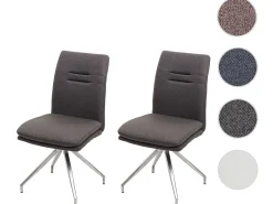 Silla de comedor MCW-H70 (set de 2), gris-marrón