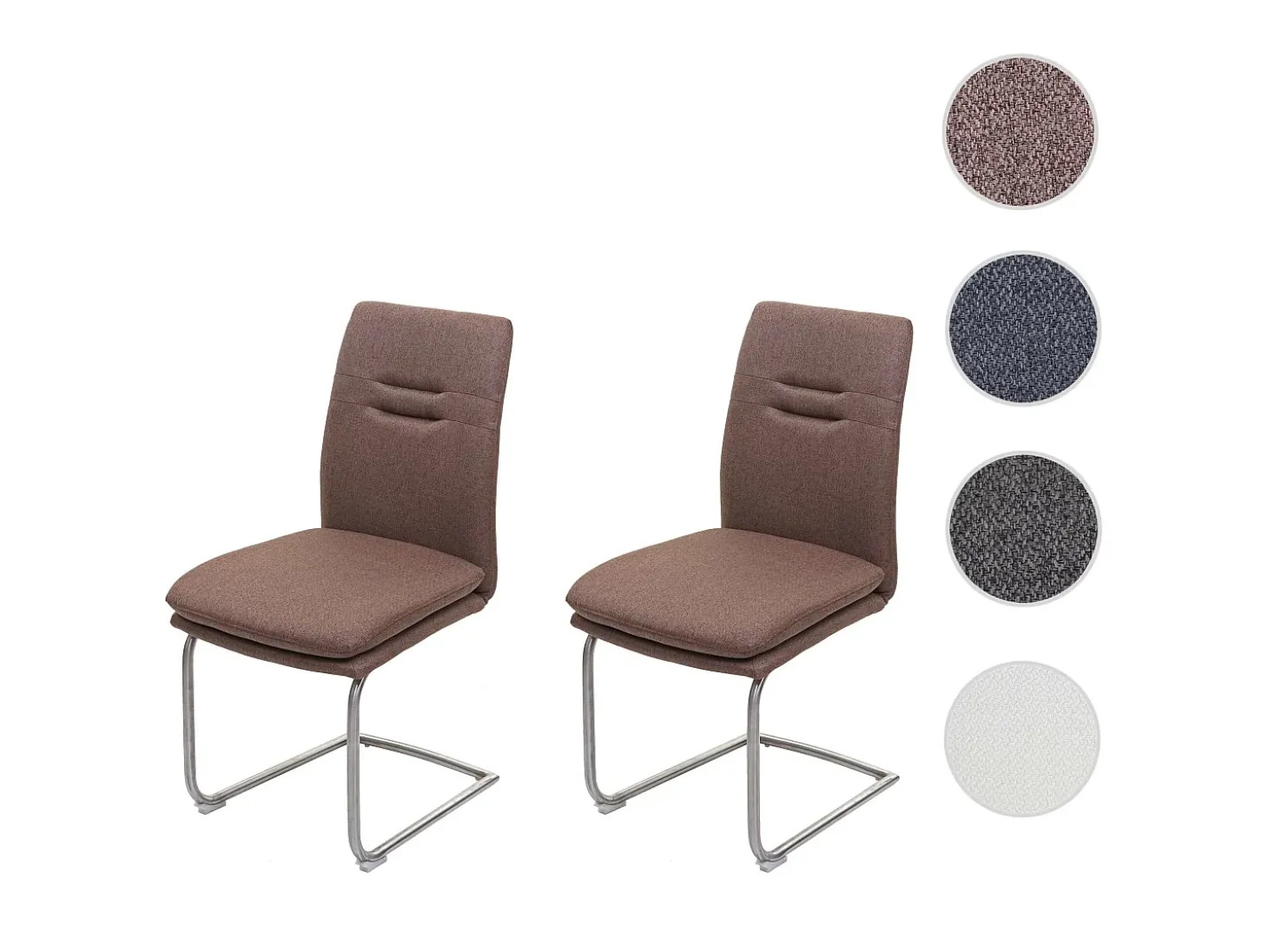 Silla de comedor MCW-H70 (set de 2), marrón