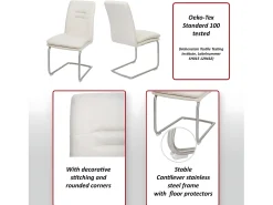 Silla de comedor MCW-H70 (set de 2), marrón