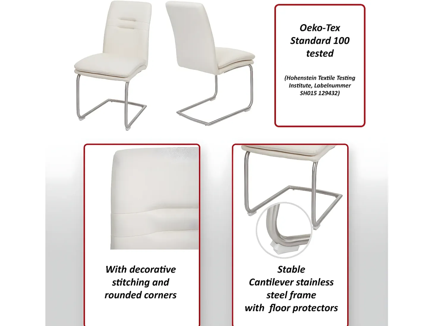 Silla de comedor MCW-H70 (set de 2), marrón
