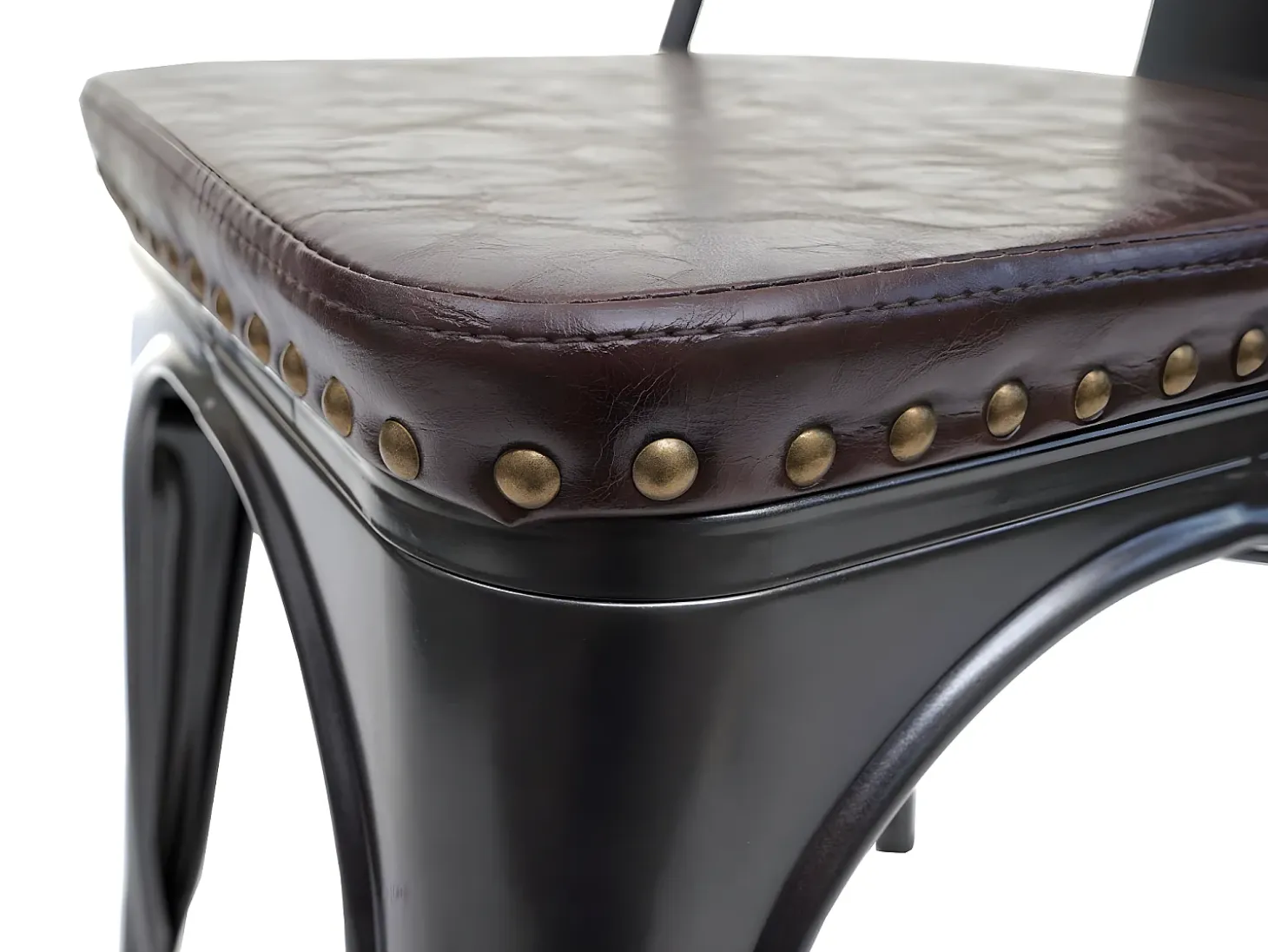Silla de comedor MCW-H10e (juego de 4), negro-marrón