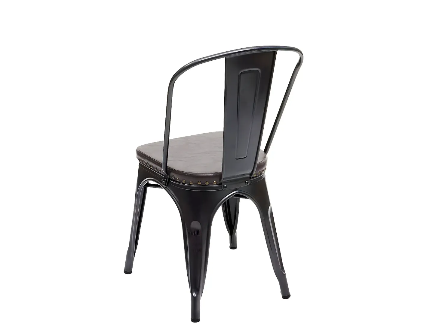 Silla de comedor MCW-H10e (juego de 4), negro-marrón