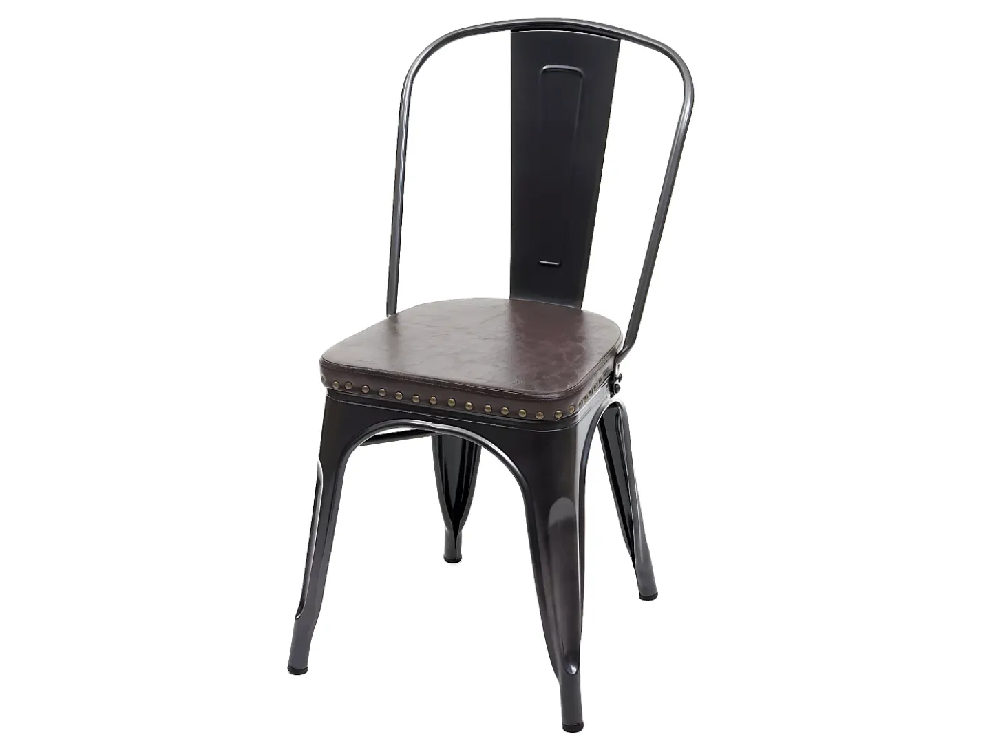 Silla de comedor MCW-H10e (juego de 4), negro-marrón