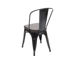 Silla de comedor MCW-H10e (juego de 4), negro-marrón