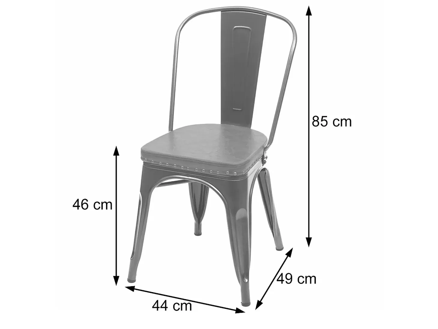 Silla de comedor MCW-H10e (juego de 4), negro-marrón