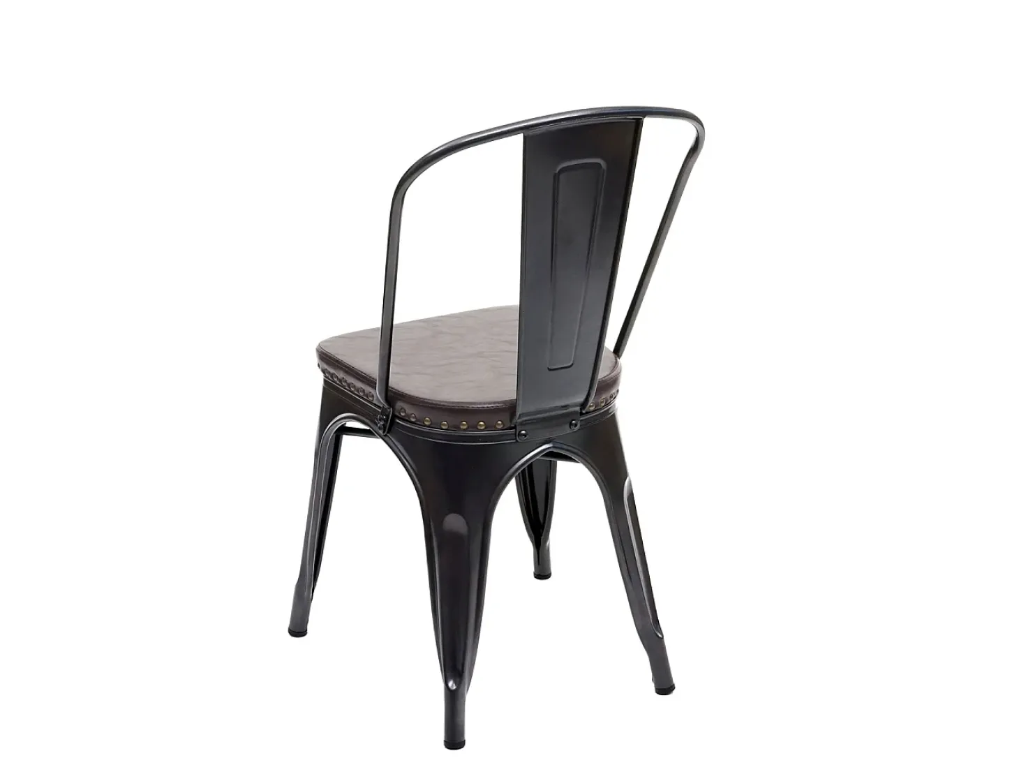 Silla de comedor MCW-H10e (set de 2), negro-marrón
