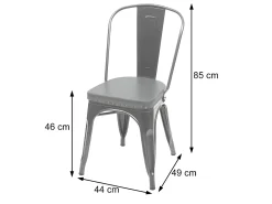 Silla de comedor MCW-H10e (set de 2), negro-marrón
